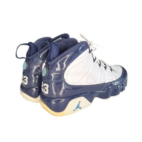 Nike Air Jordan Retro 9 'Pearl Blue' UNC GS 302359-145 Sz 6.5Y - Picture 4 of 6